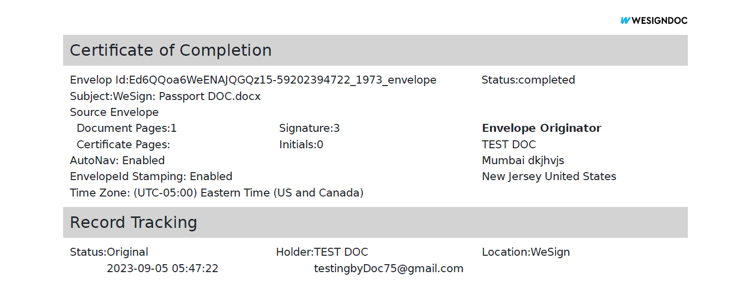 Certificate Page 1